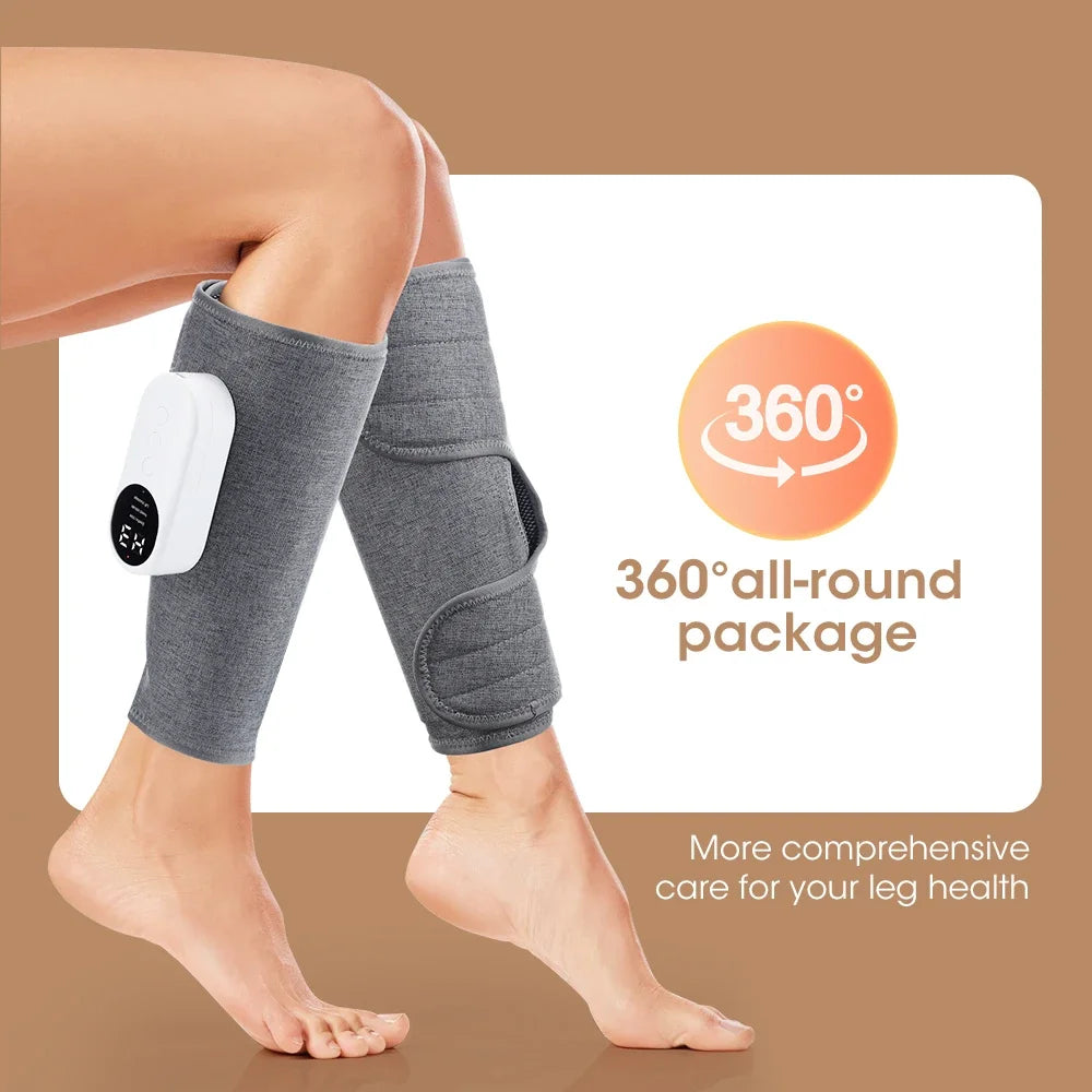 360° Leg Massager 3 Modes Air Compression Heat Calf Massager Adjustable Intensity Relieve Foot Muscle Promote Blood Circulation