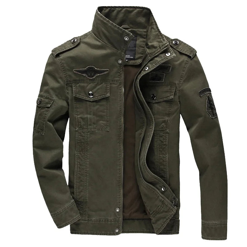 2024 New Cotton Jacket Men's Wild Hunting Windproof Multi-Pocket Work Jacket Autumn Casual Army Green Mountain Climbing Coat