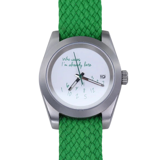 WILDFIRE New Who Cares Lt's Already Late Waterproof Leisure Nh35 Movement Sapphire Crystal Matte Silver Men's Mechanical Watches