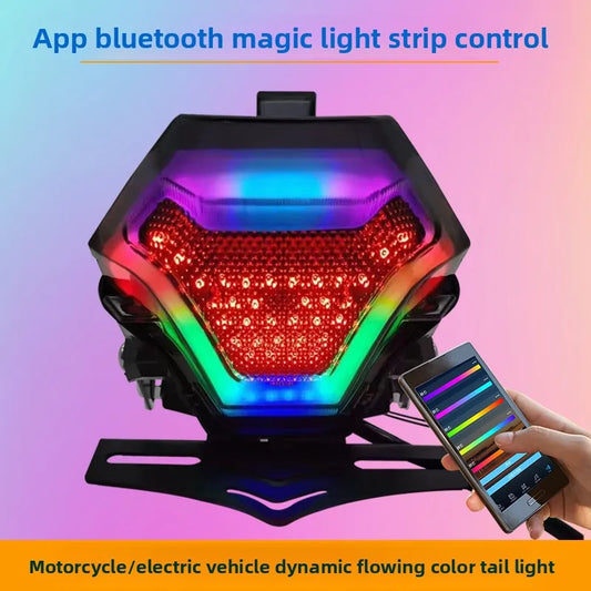 Suitable for R3 R25 Y15ZR MT07 motorcycle Maverick LED rear tail light modified brake light running light