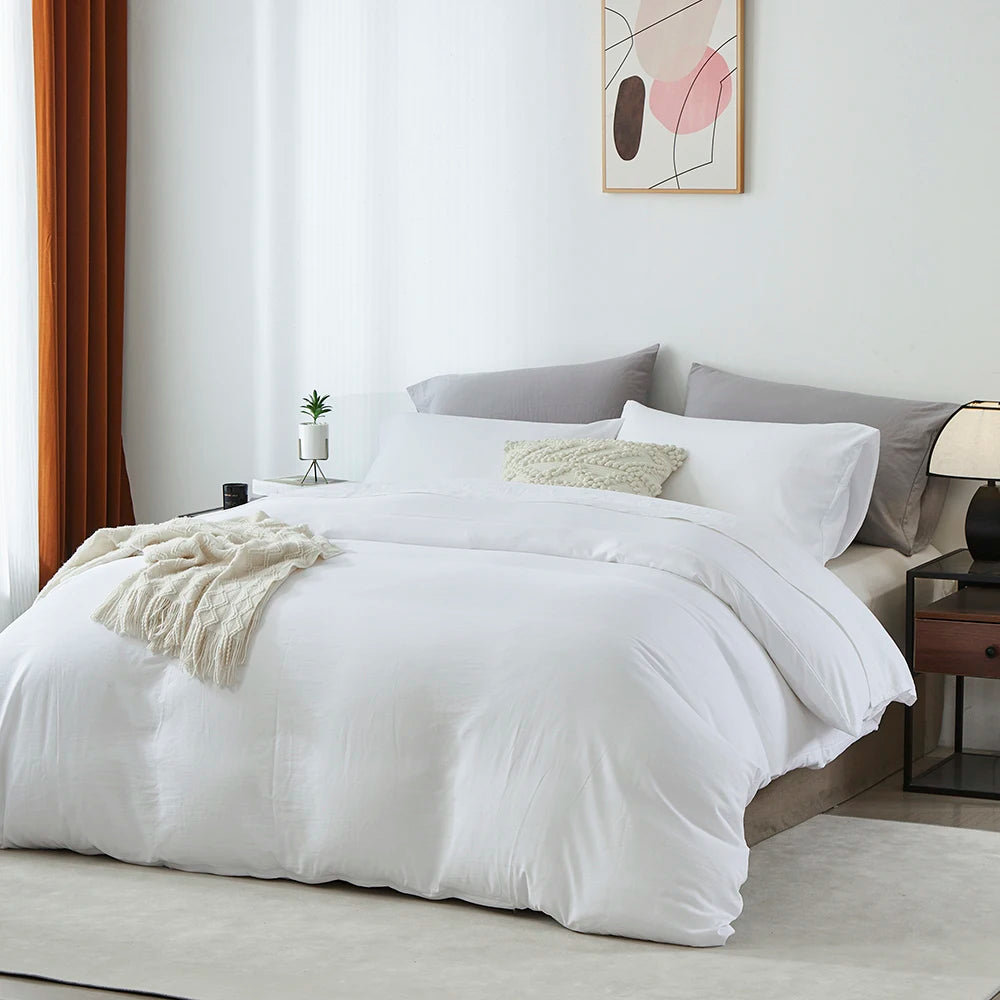 Boho Duvet Cover - Duvet Cover for All Seasons,  Solid Color Chic Home Bedding Duvet Cover, Twin, Full, Queen, King