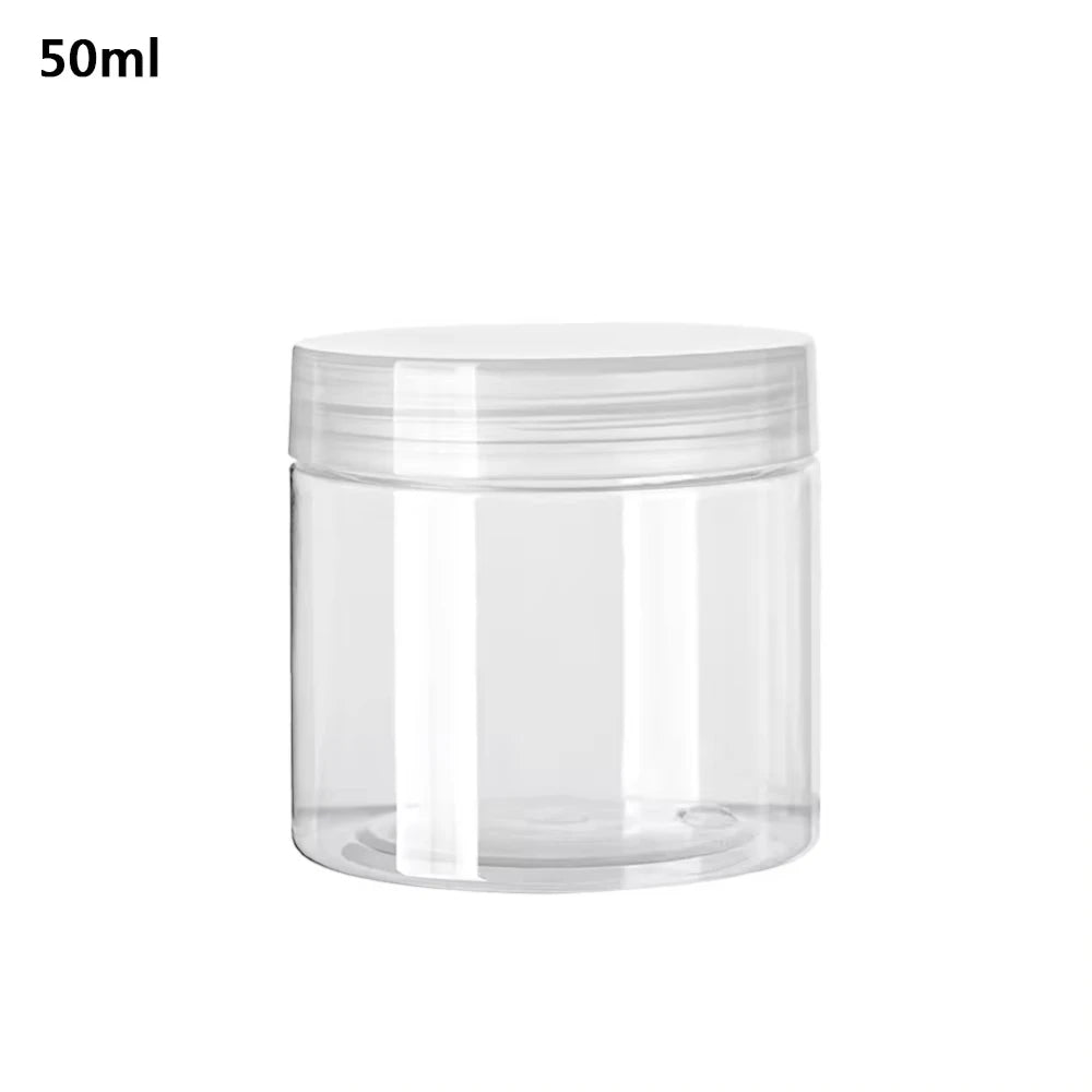 1pcs 30-250ml Storage Jars Empty Cosmetic Jars Makeup Clear lid Plastic Screw-on Refillable Makeup Balm Container Travel Bottle