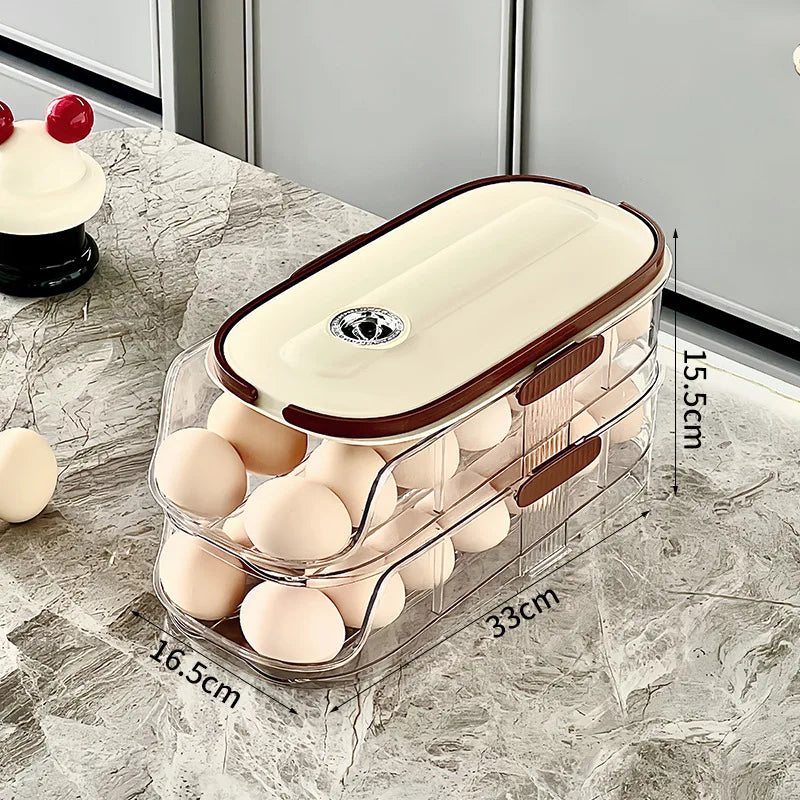 Large-capacity automatic rolling egg organizer home kitchen special preservation egg holder