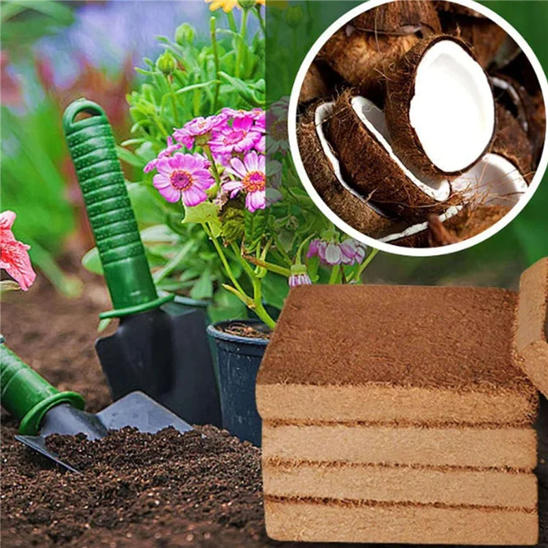 ABYP 4Pcs Organic Coconut Fiber For Plants, Organic Coconut Bricks, Natural Organic Compressed Coconut