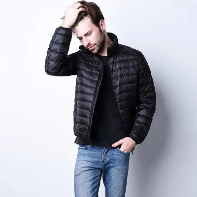 Winter Fashion Ultralight Duck Down Jacket Mens Hooded Streetwear Light Feather Coat Waterproof Warm Mens Clothing M-5XL