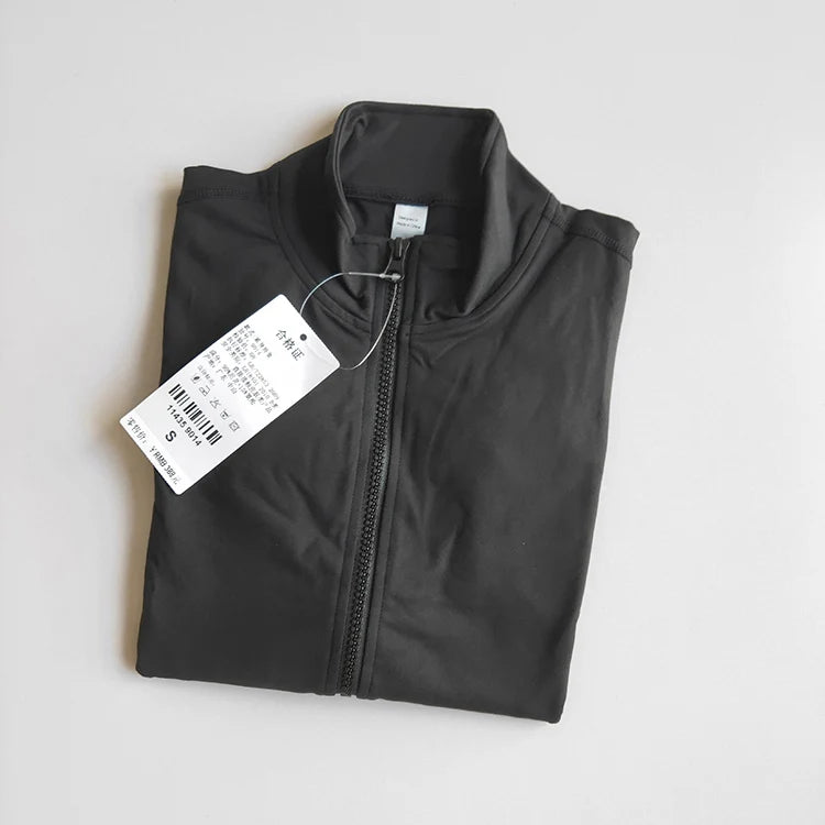 Women's Zip Up Workout Jacket Slim Fit Quick-Dry Long Sleeve Fitness Top for Yoga Running Gym
