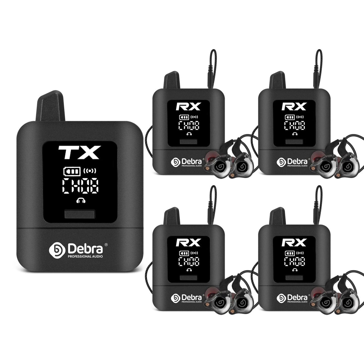 ST-mini Stereo UHF IEM Wireless In-Ear Monitor System Rechargeable for Audio Monitoring Recording Outdoor Performances