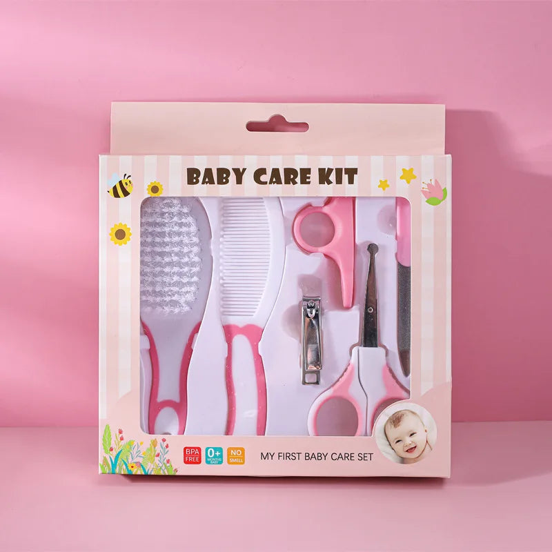 Baby Care and Cleaning 6-piece Nail Clipper Combination Set baby Safety Comb Brush Gift Box Wholesale New Born Baby Essentials
