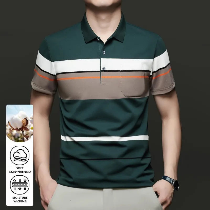 Top Grade New Summer Brand Designer Summer Polo Shirts For Men Stripped Slim Fit Short Sleeve Casual Tops Fashions Men Clothes