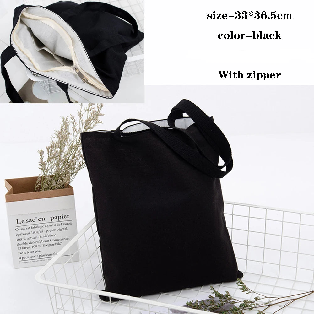 Canvas Bag Storage Bag Grocery Bag Eco-Friendly foldable Bag folding Pocket Tote Portable Shoulder Handbags Food Shopping bag