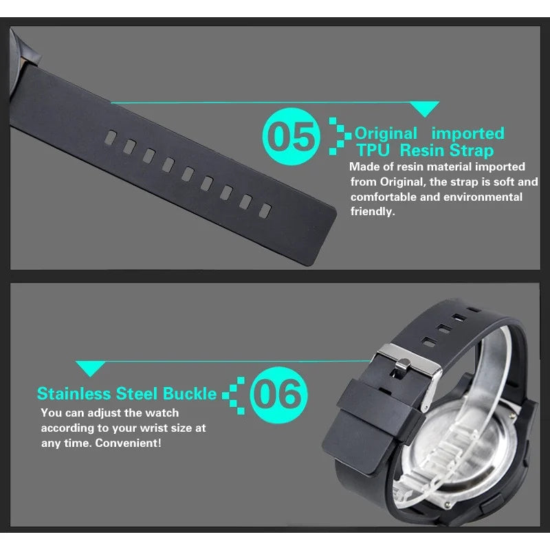 Men's Watch Large Dial Silicone Sports Multifunction Cold Light Waterproof Electronic Watch