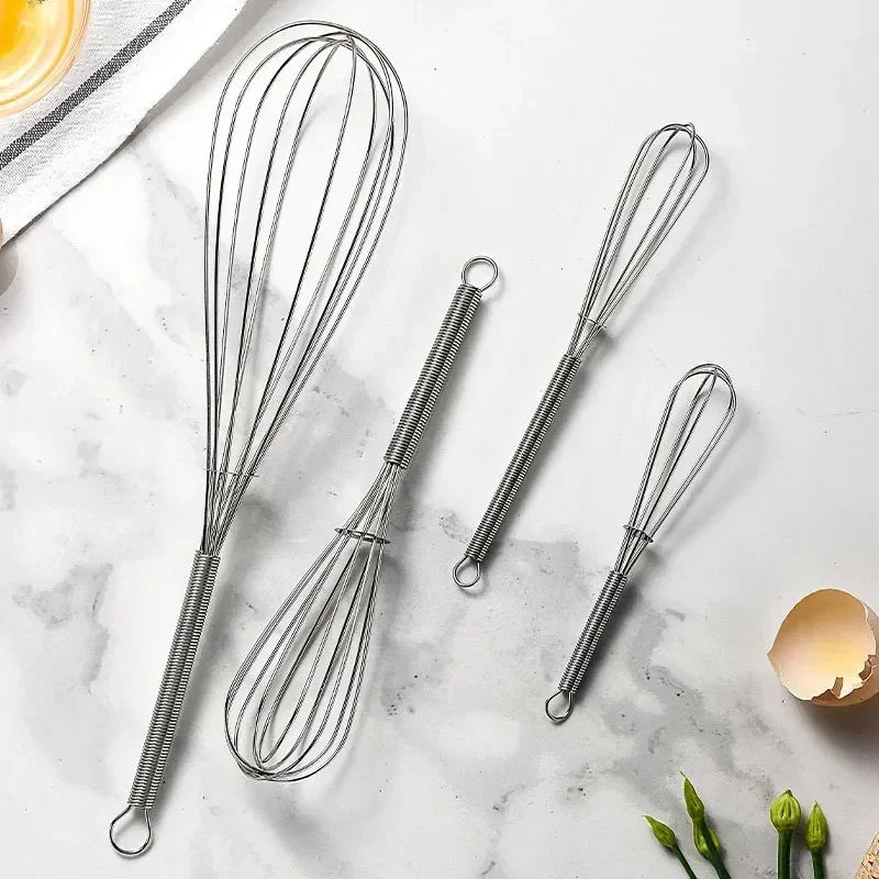 1Pc Multifunctional Mini  Rotary Manual Egg Beater Mixer Kitchen Egg Whisk Bake Tool Egg Agitator Stainless Steel Eco-Friendly