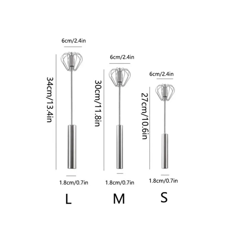 3/1Pcs Semi Automatic Egg Whisk Mixer Stainless Steel Egg Beater Manual Stirring Rod Cream Blender Kitchen Baking Cooking Tools