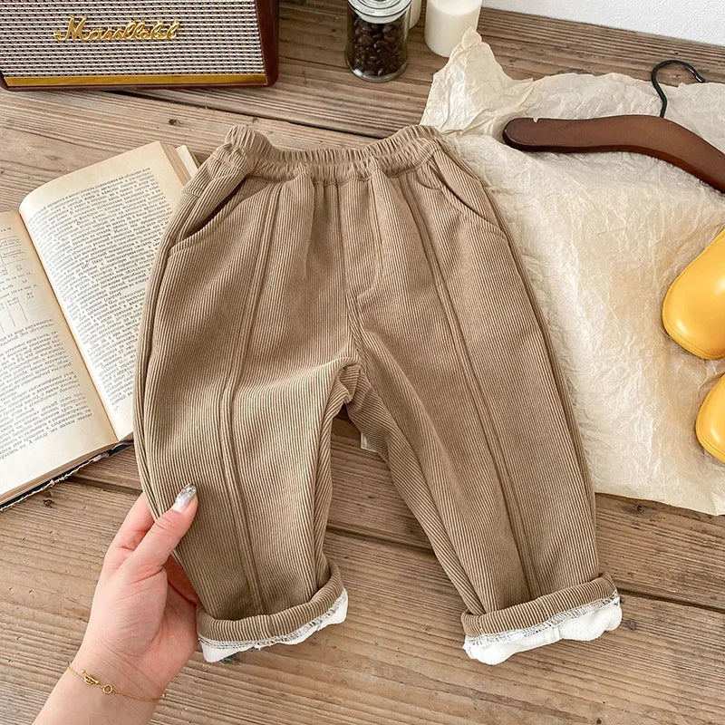 MILANCEL 2024 Spring Autumn Solid Kids Boys Straight Pants Fashion Children Clothing Trousers Brief Jeans for 1-6 Years