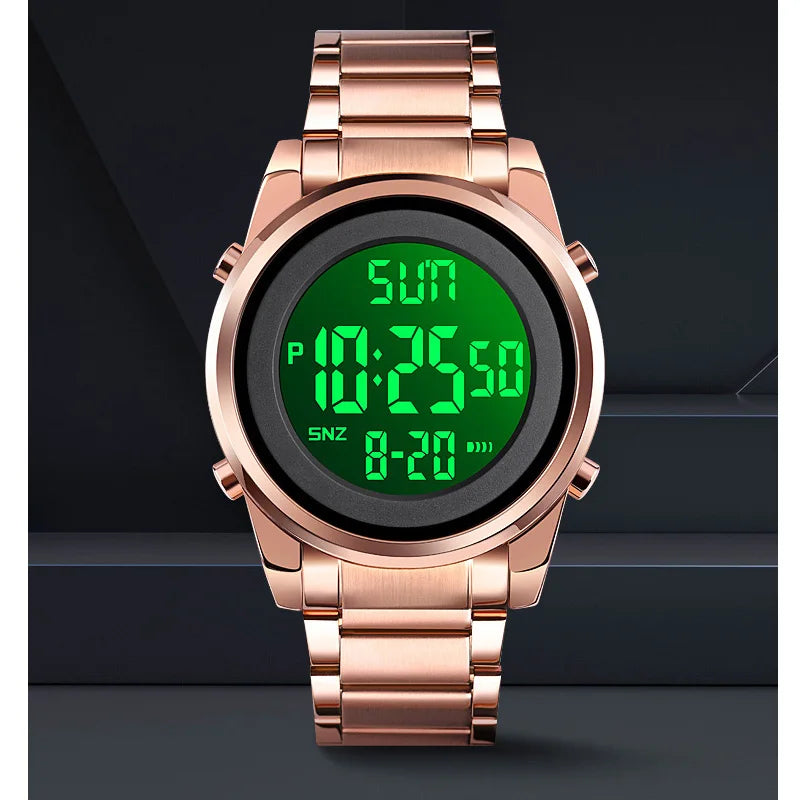 SKMEI Luxury Waterproof Watch for Men Stainless Steel Electronic Sports Digital Mens Wristwatches Man Clock Reloj Masculino 1611