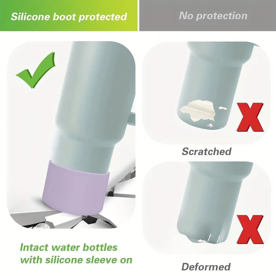 Tumbler Accessories Set for Stanley Cup 3Pcs Silicone Spill Proof Stopper 1Pcs Silicone Boot for 40oz & 30oz Tumbler 10 mm Straw