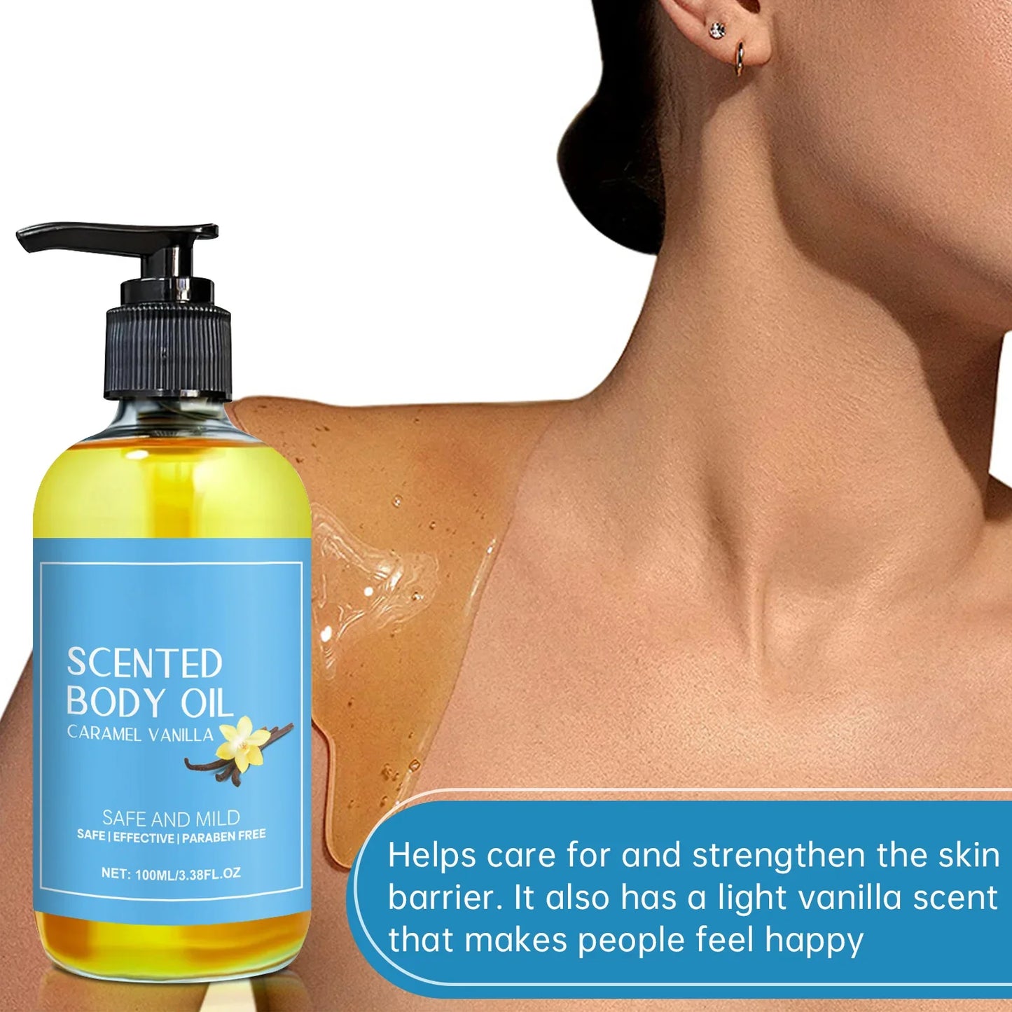 Vanilla Body Massage Oil Improve Moisturizing Relieve Stress Strengthen Essential Oils Nourishing Muscle Relaxing Body SPA Plant