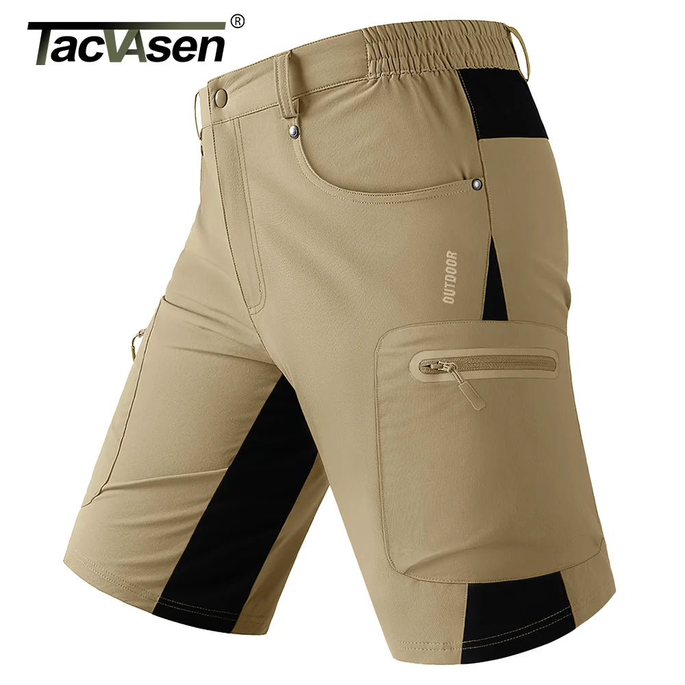 TACVASEN Quick Dry Cargo Shorts Mens Lightweight Work Cargo Shorts Multi Pockets Waterproof Outdoor Hiking Fishing Shorts Male