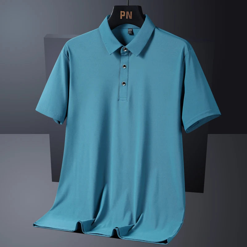 Summer Plus Size 7xl 8xl 9xl Polo Shirt Men Quick Dry Ice Silk Breathable Polo Men's Oversize Business Polo Shirt Brand Clothing