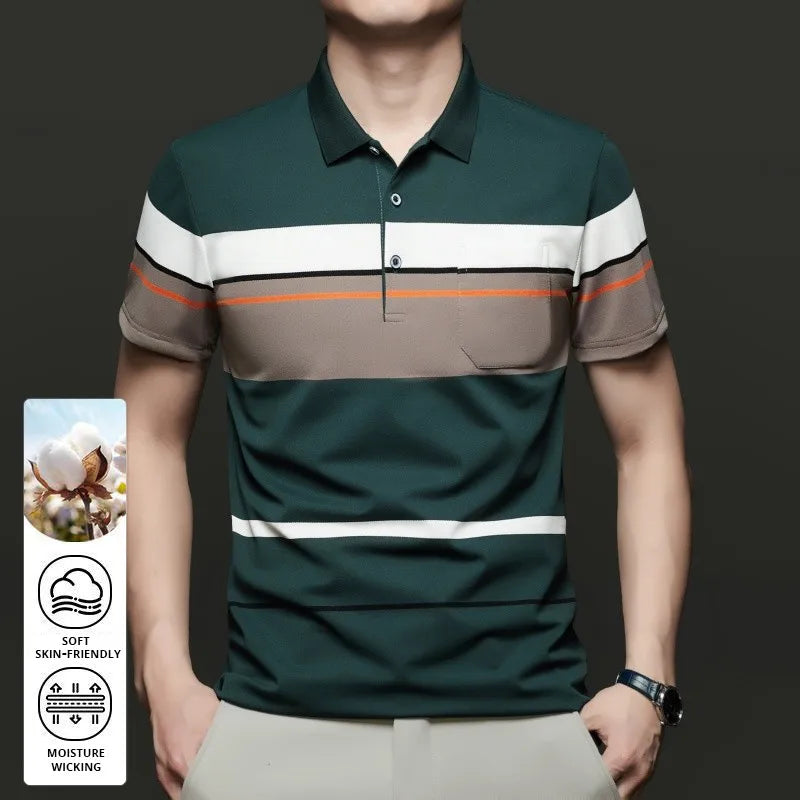 Top Grade New Summer Brand Designer Summer Polo Shirts For Men Stripped Slim Fit Short Sleeve Casual Tops Fashions Men Clothes