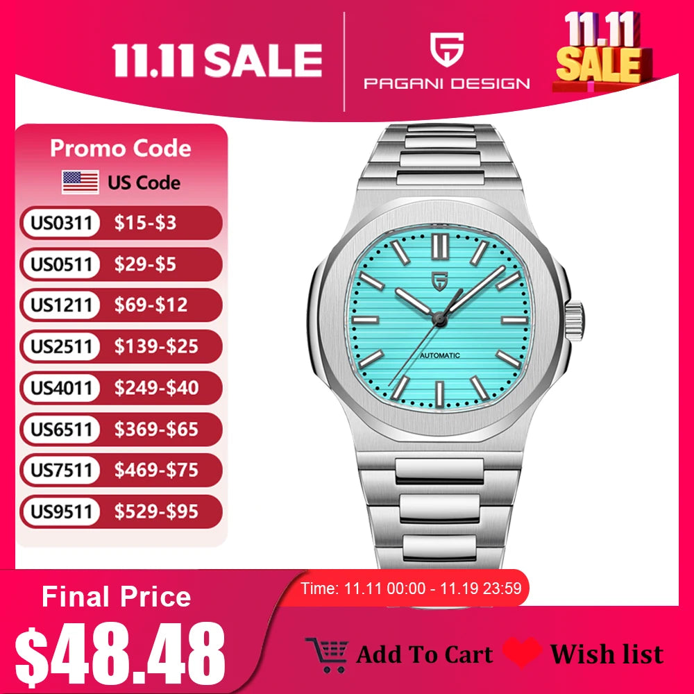 2025 New PAGANI DESIGN 40MM Men's Watches Luxury Automatic Watch For Men Mechanical Wristwatches Sapphire Mirror Men Gift Clock