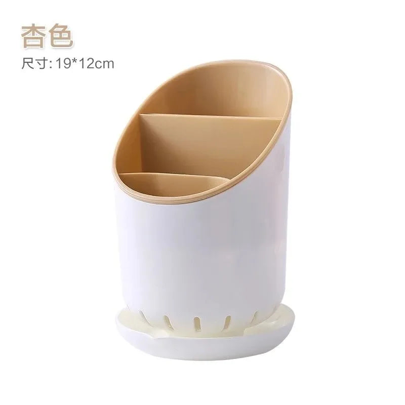 1PC Kitchen Storage Chopsticks Tube With Drain Plate Tableware Storage Holder Home Kitchen Organizer Rack Chopstick Drain Box