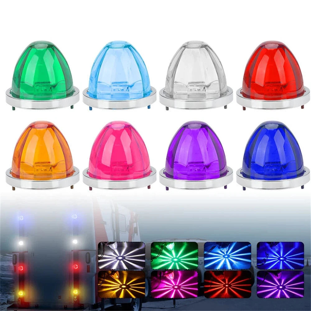 10PCS LED BIG Watermelon Lights Side Marker Clearance Truck Trailer Turn Signal Starburst Water Melon Lights for Semi Truck