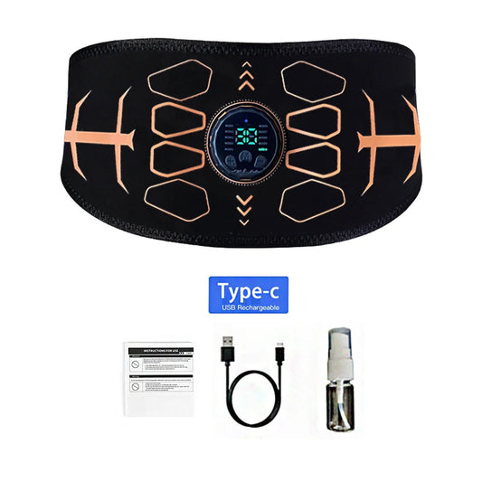 Smart Abdominal Toning Belt Muscle Toner Abs Trainer Rechargeable Body Massage Belts Home Gym Muscle Training Fitness Equipment