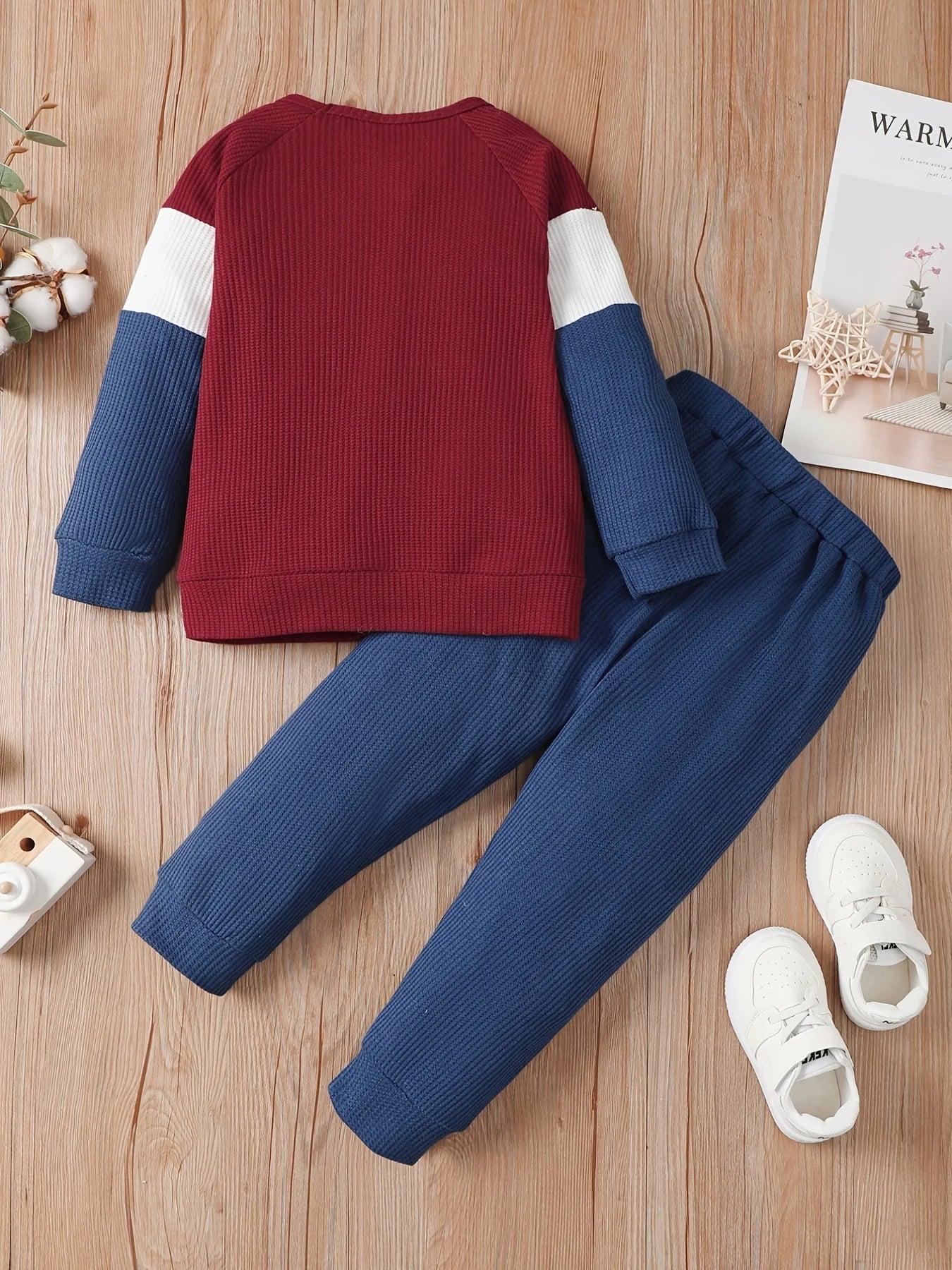 Winter Newborn Infant Baby Boy Long Sleeve Knitted    Soft  Waffle  Letter Casual Fashion Baby Clothing