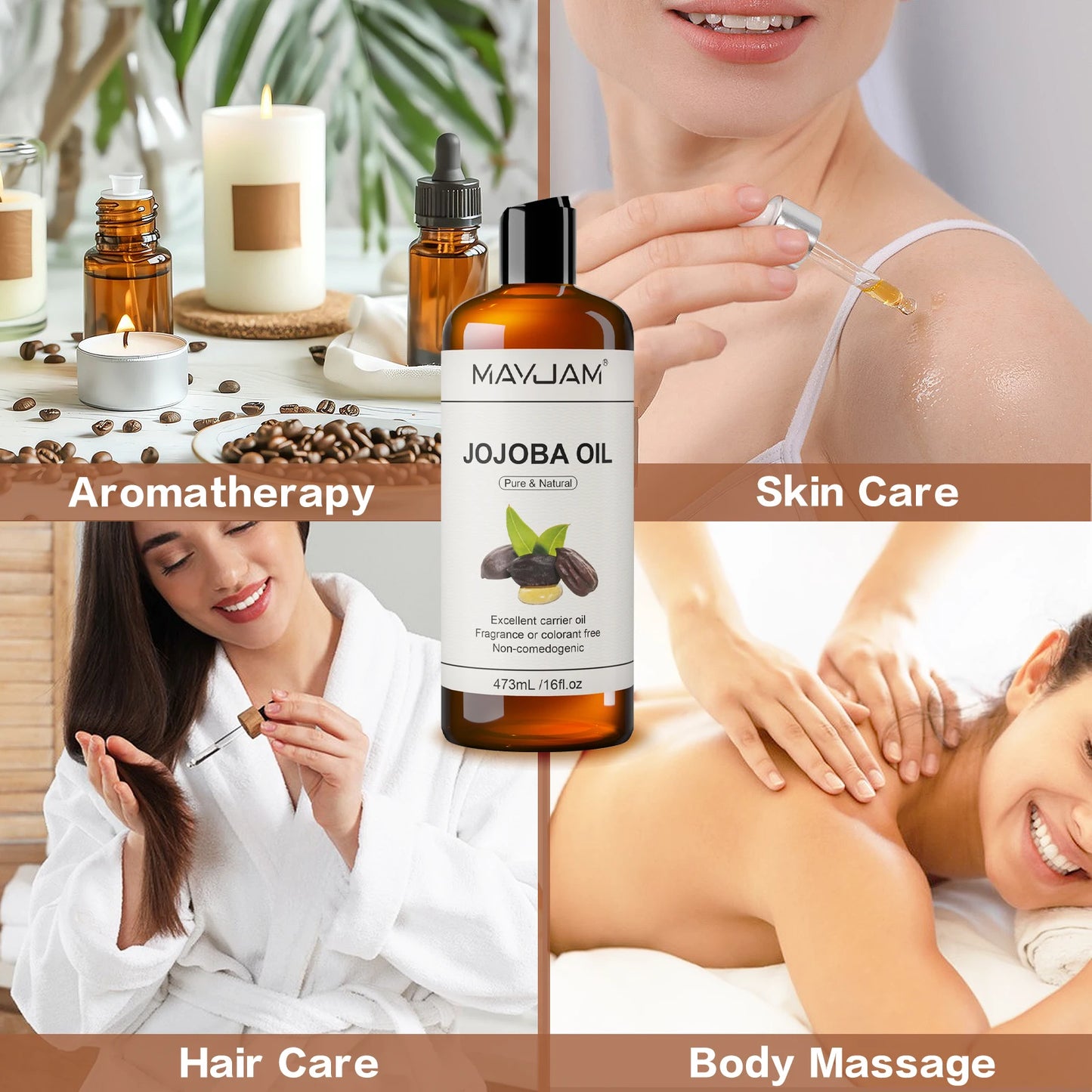 USDA Organic Sunflower Seed for Skin & Hair Cold-Pressed Pure Natural Sweet Almond Moroccan Argan Massage Oil Moisturizing