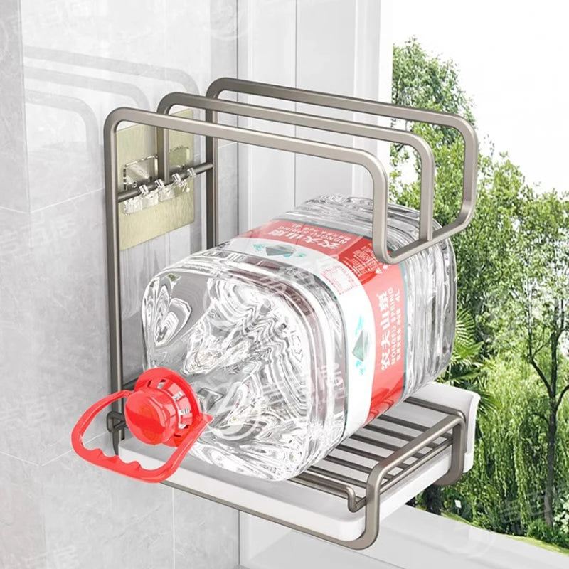 Wall-Mounted Non-Perforated Rag Rack Kitchen Shelf Dishcloth Tabletop Storage Hanging Rack Organizer for Home