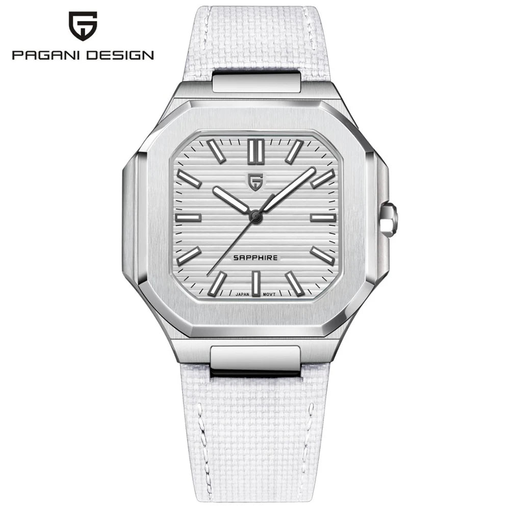 2025 New PAGANI DESIGN 37MM Square Men Quartz Watches Luxury Sapphire Glass AR Coated Business Watch VH31 Luminous Watch for Men