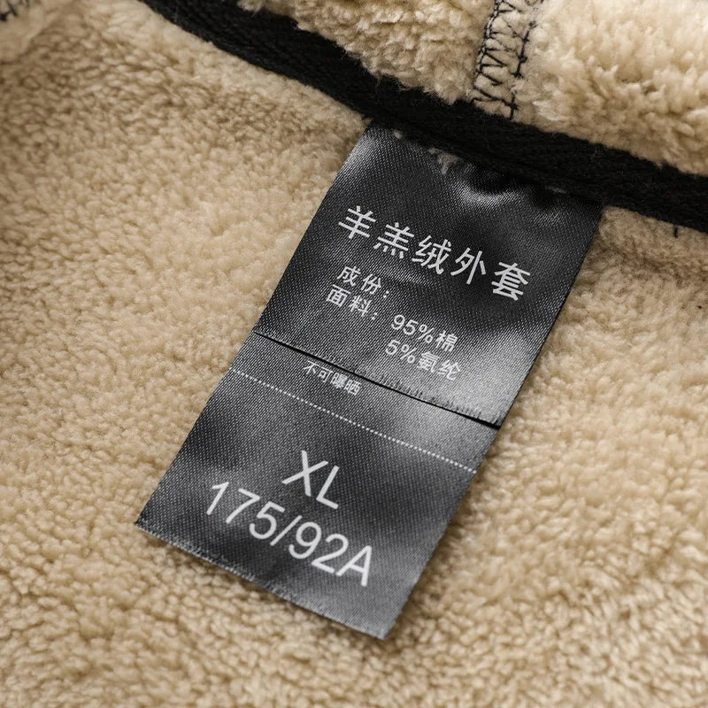 Winter Thicken Hooded cotton winter new plus cashmere men's casual lamb cashmere plus size Hoodie Plush coat L-8XL streetwear