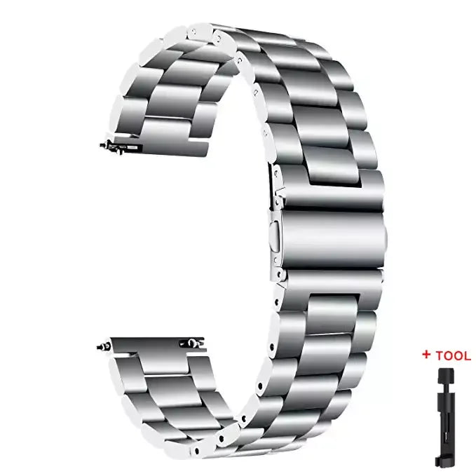 22mm 20mm Strap for Samsung Galaxy 7 6 5 4 40/44mm 6Classic Gear S3 Active2 Stainless Steel Bracelet for Huawei GT3 4Pro Amazfit