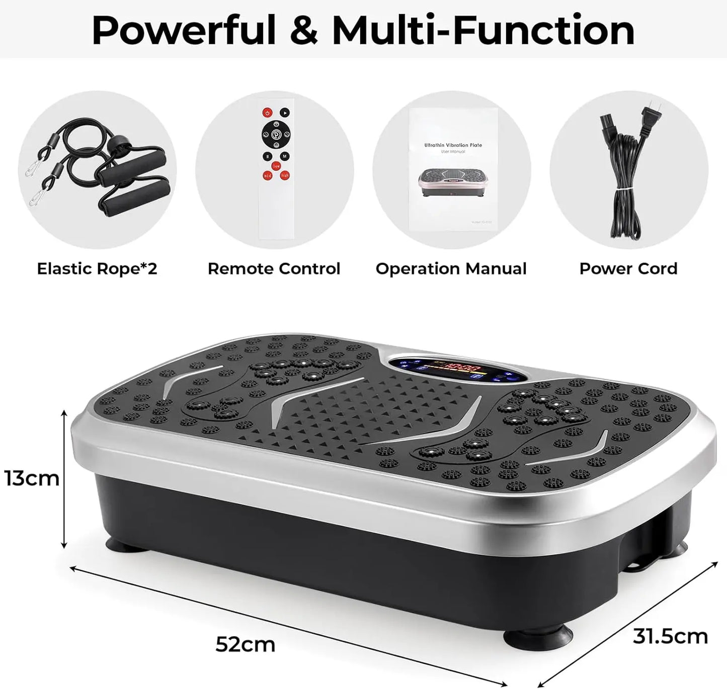 Vibration Plate,Fitness Vibration Board for Home,Full Body Exercise Machine,Fat Burning&Muscle Building,Body Shaper,Silver