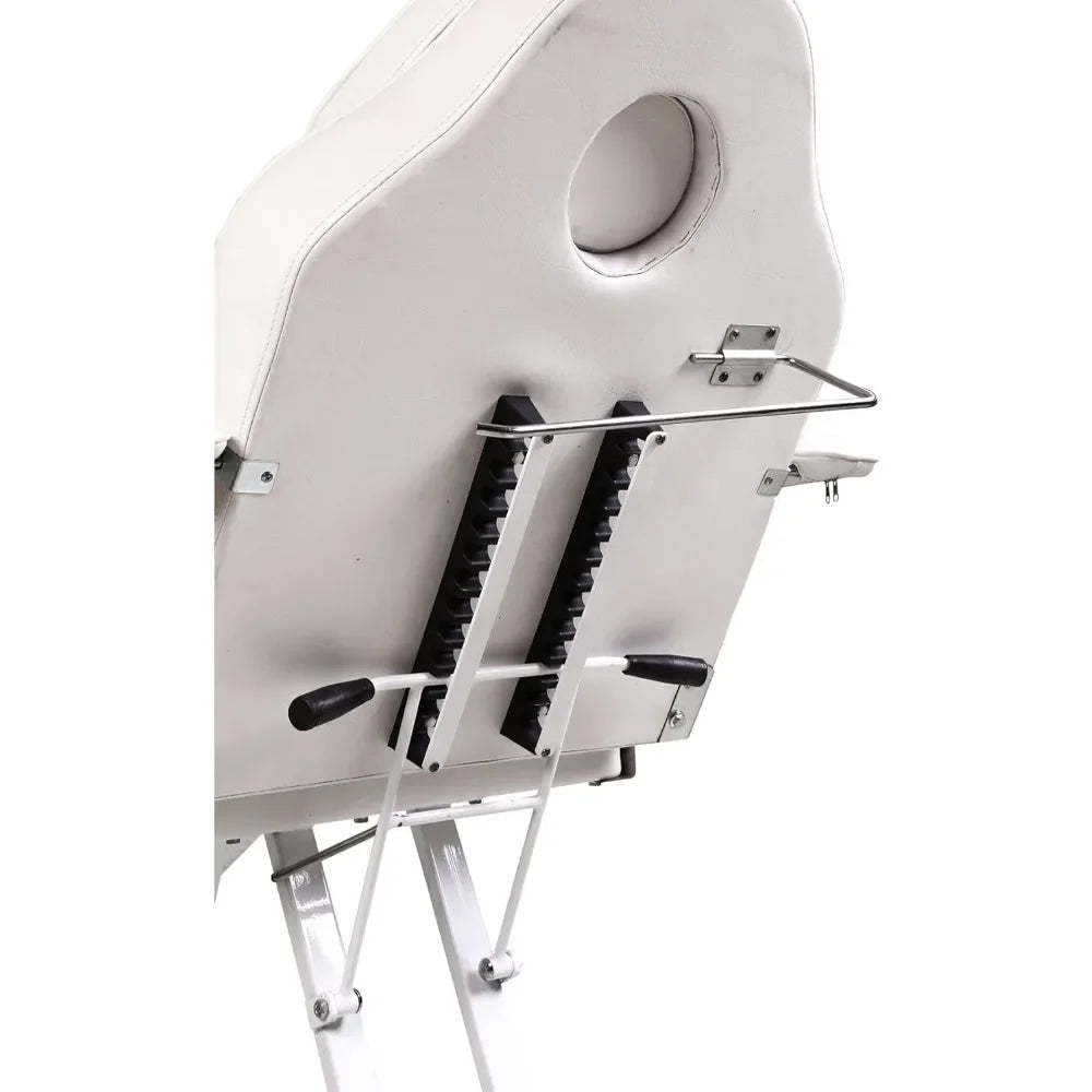 White Adjustable Salon Barber Massage Beauty Bed with Hydraulic Stool Facial Acupuncture Chair