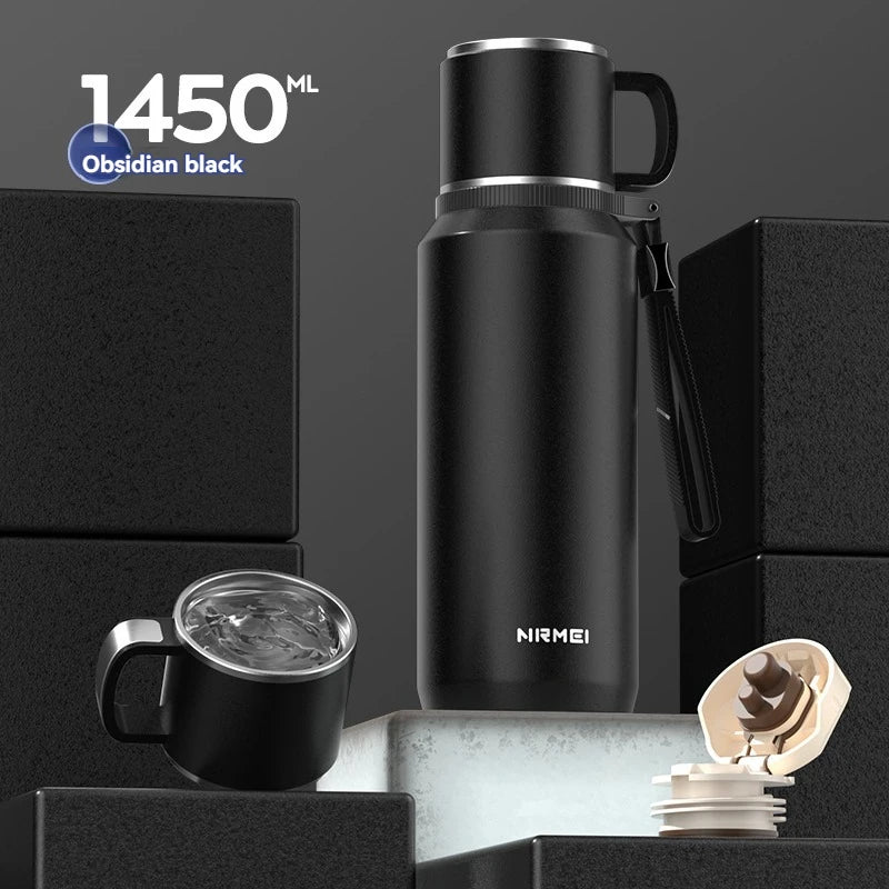 1.5L Thermos water bottle Stainless Steels Vacuum Flask Hot Coffee tea Water Heat Preservation Bottles Cold Tumbler drinkware