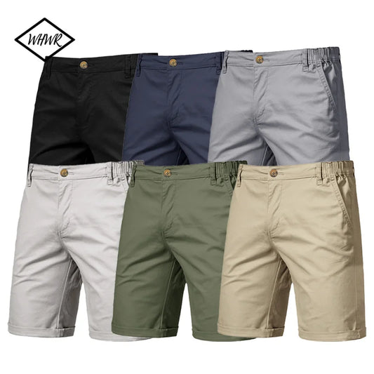 2025 New Mens Casual Suit Shorts Summer Business Casual Knee Pants Classic Khaki American Style Streetwear Golf Shorts Beige