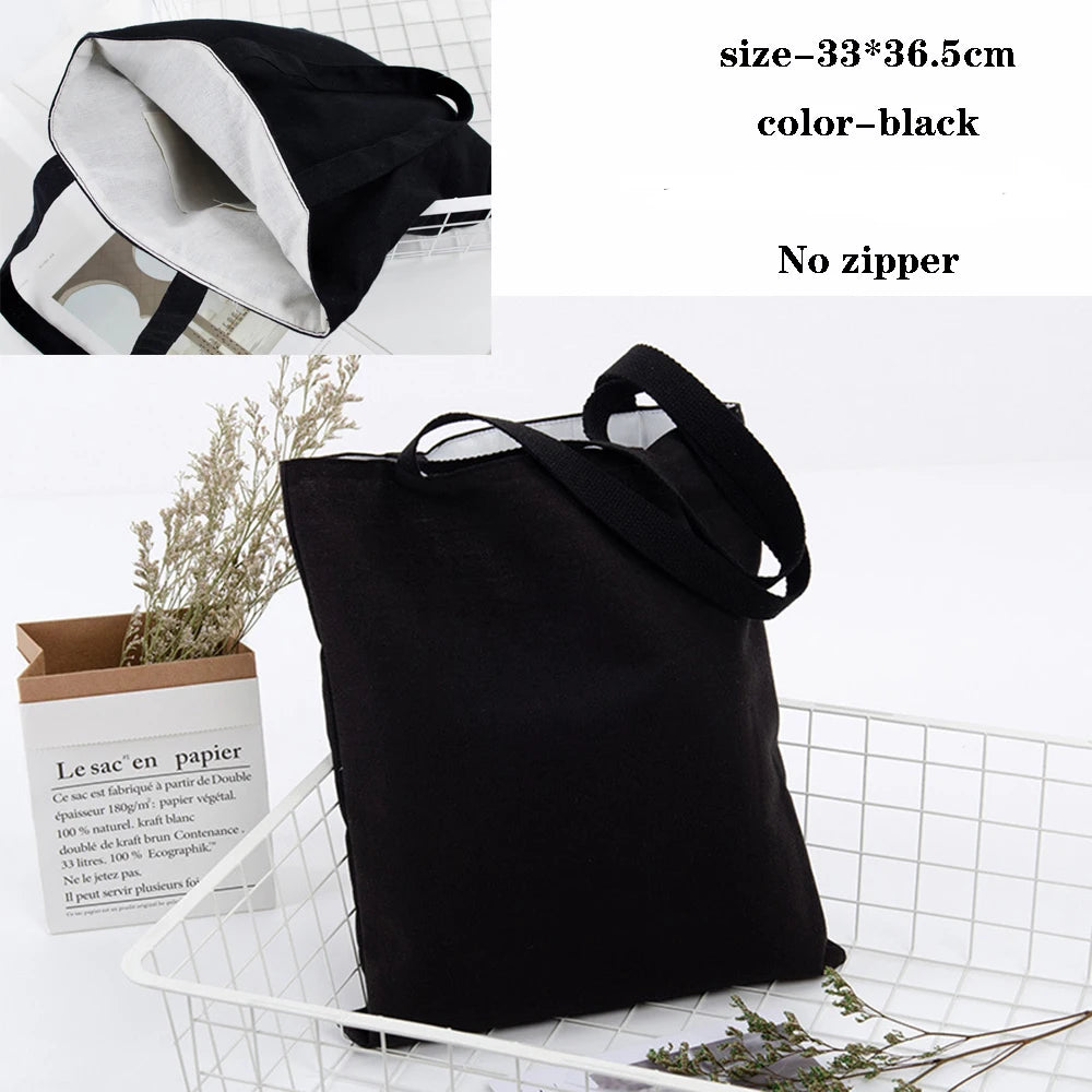 Canvas Bag Storage Bag Grocery Bag Eco-Friendly foldable Bag folding Pocket Tote Portable Shoulder Handbags Food Shopping bag