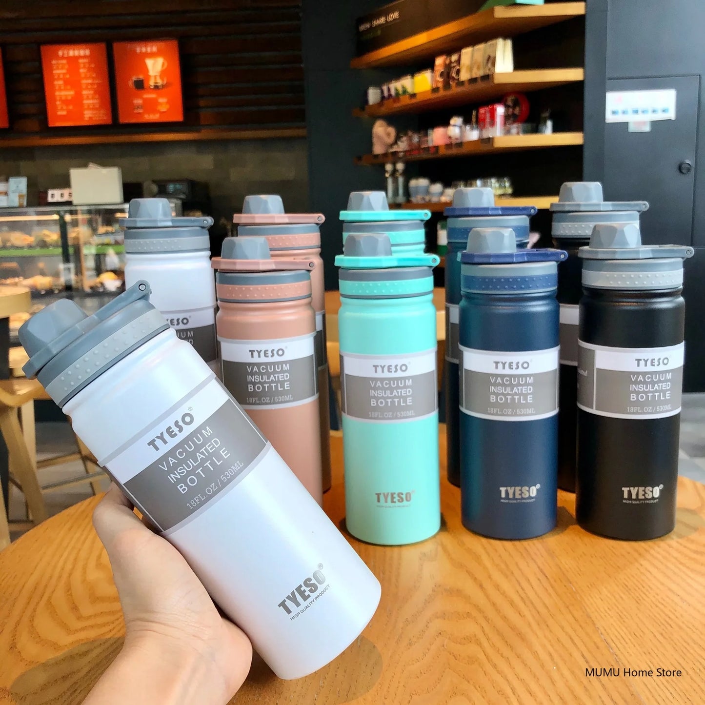 TYESO 530/750ML Thermos Bottle Stainless Steel Vacuum Flask Travel Cup Insulated Water Bottle Sport Thermal Mug Hot & Cold Mug