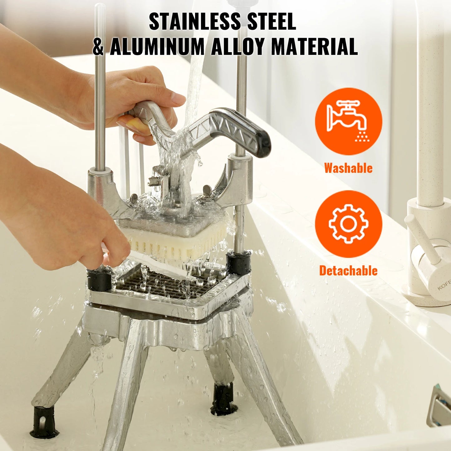 SucceBuy Commercial Vegetable Fruit Heavy Duty Professional Food Dicer Kattex French Fry Cutter Onion Slicer Stainless Steel