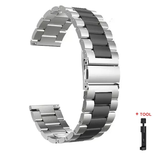 22mm 20mm Strap for Samsung Galaxy 7 6 5 4 40/44mm 6Classic Gear S3 Active2 Stainless Steel Bracelet for Huawei GT3 4Pro Amazfit