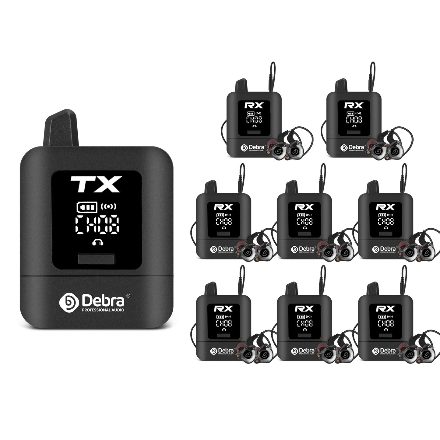 ST-mini Stereo UHF IEM Wireless In-Ear Monitor System Rechargeable for Audio Monitoring Recording Outdoor Performances