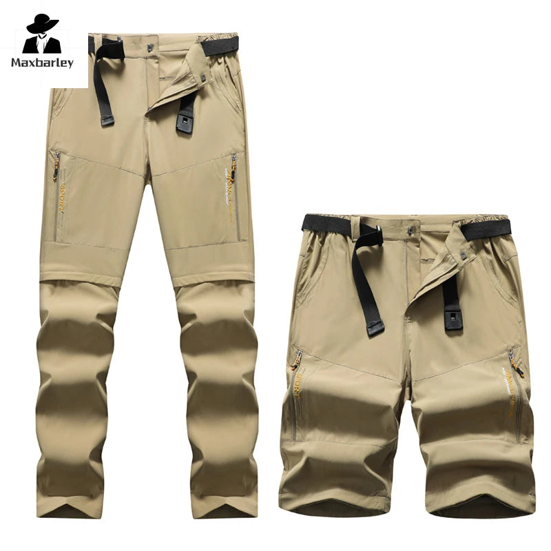 2024 Spring Cargo Pants Outdoor Stretch Lightweight Sports Pants Men's Detachable Two-section Quick-dry Camping Climber Pants