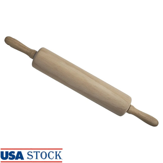Wooden Dough Rolling Pin 10in Ergonomic Handles Smooth Rolling Plastic Bearings Kitchen Pastry Roller Durable Moisture Resistant