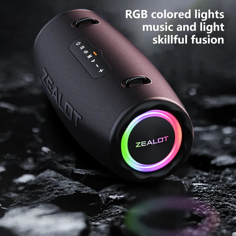 ZEALOT S87 Outdoor Portable Wireless Bluetooth Speaker 80W High Volume Subwoofer Sound Performace IPX6 Waterproof camping.