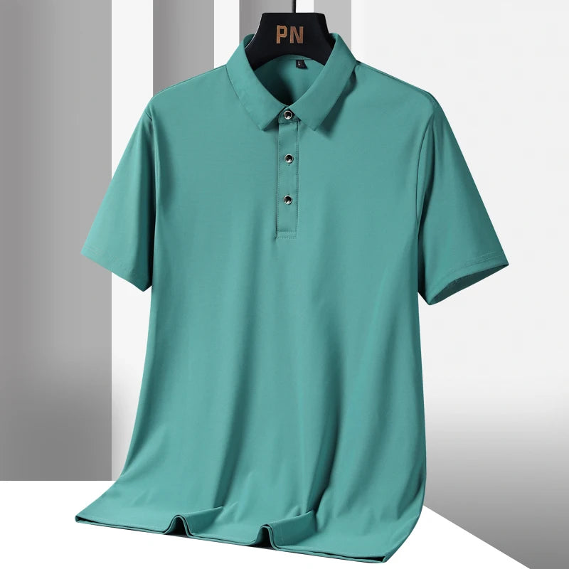 Summer Plus Size 7xl 8xl 9xl Polo Shirt Men Quick Dry Ice Silk Breathable Polo Men's Oversize Business Polo Shirt Brand Clothing