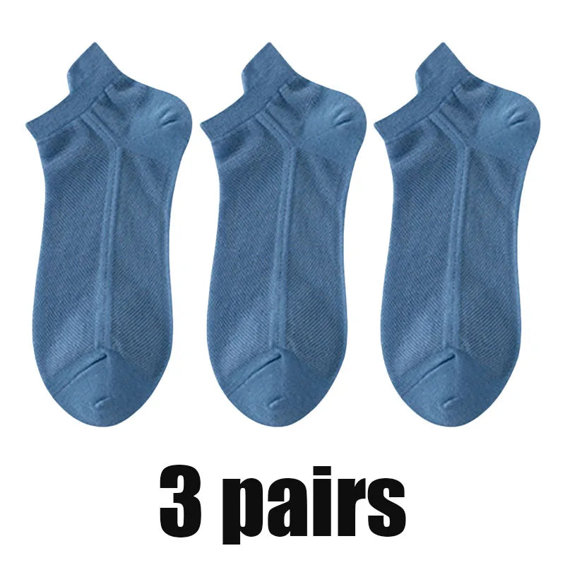3Pairs Men's Socks Thin Breathable Comfy Deodorant Sweat-absorbing Low Cut Ankle Sports Sock Casual Ultra-thin Business Sox