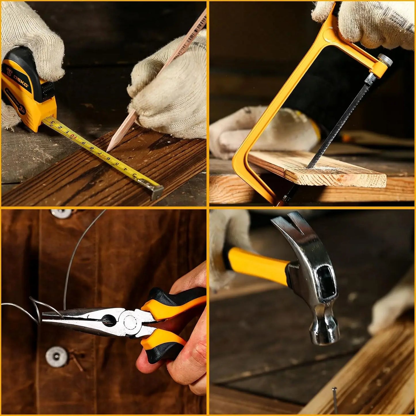 Tool Kit Box Drill Set：Home Mechanic Toolbox with 12V Power Cordless Drill Hand Repair Tools Sets Combo Kits Storage