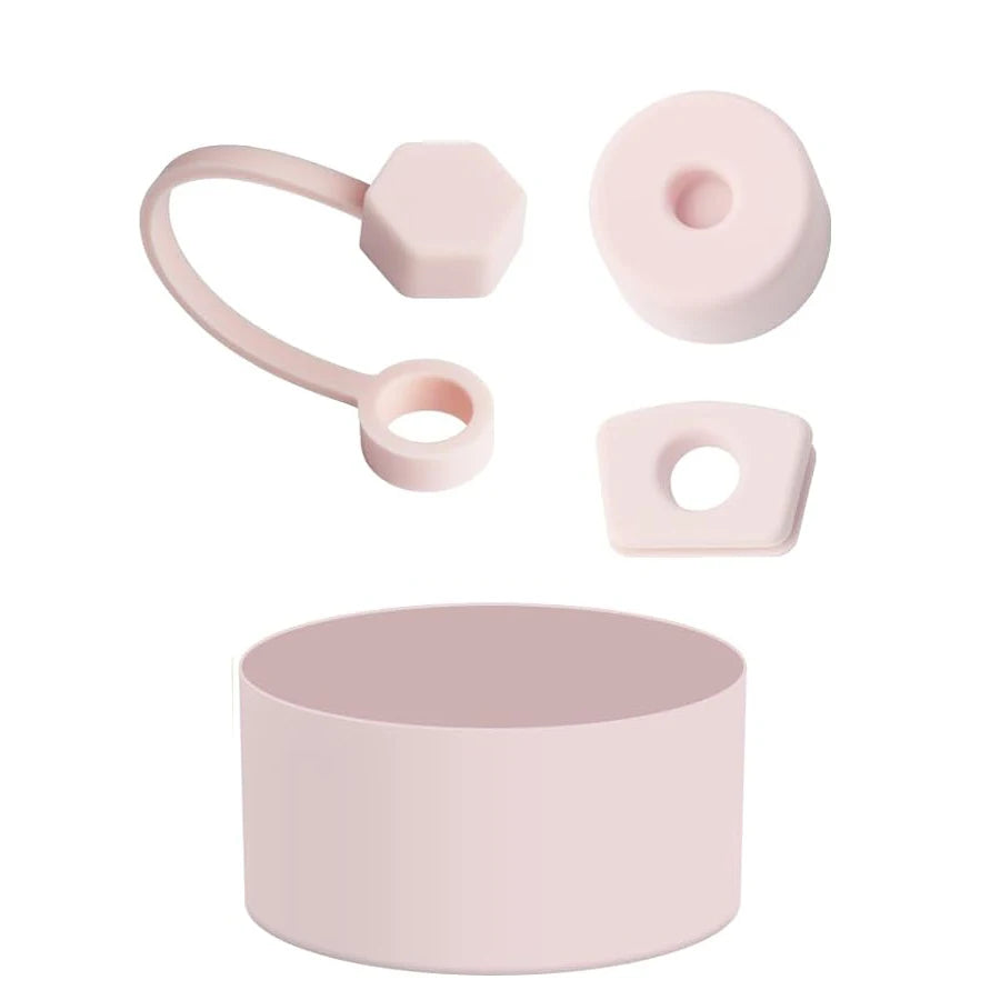 Tumbler Accessories Set for Stanley Cup 3Pcs Silicone Spill Proof Stopper 1Pcs Silicone Boot for 40oz & 30oz Tumbler 10 mm Straw